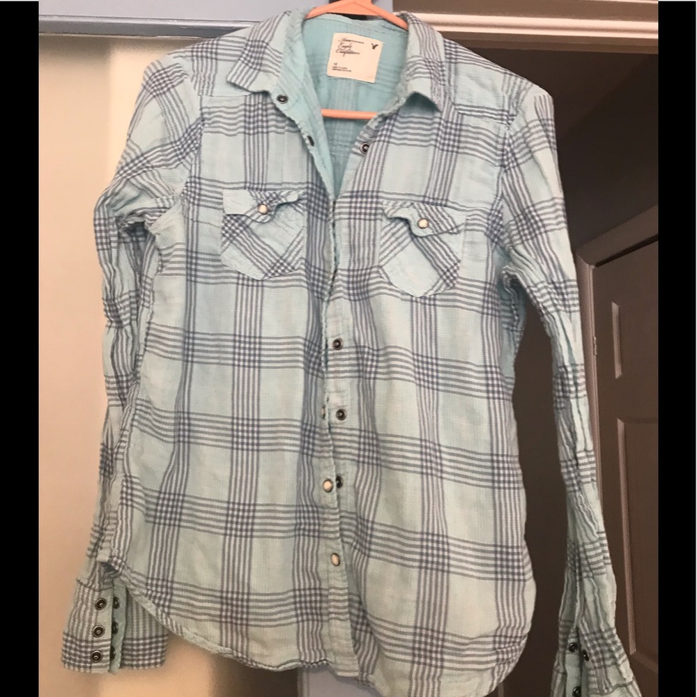 American Eagle Button Down plaid shirt
